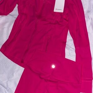 Lululemon Pink Athletic Jacket and SHORTS Set